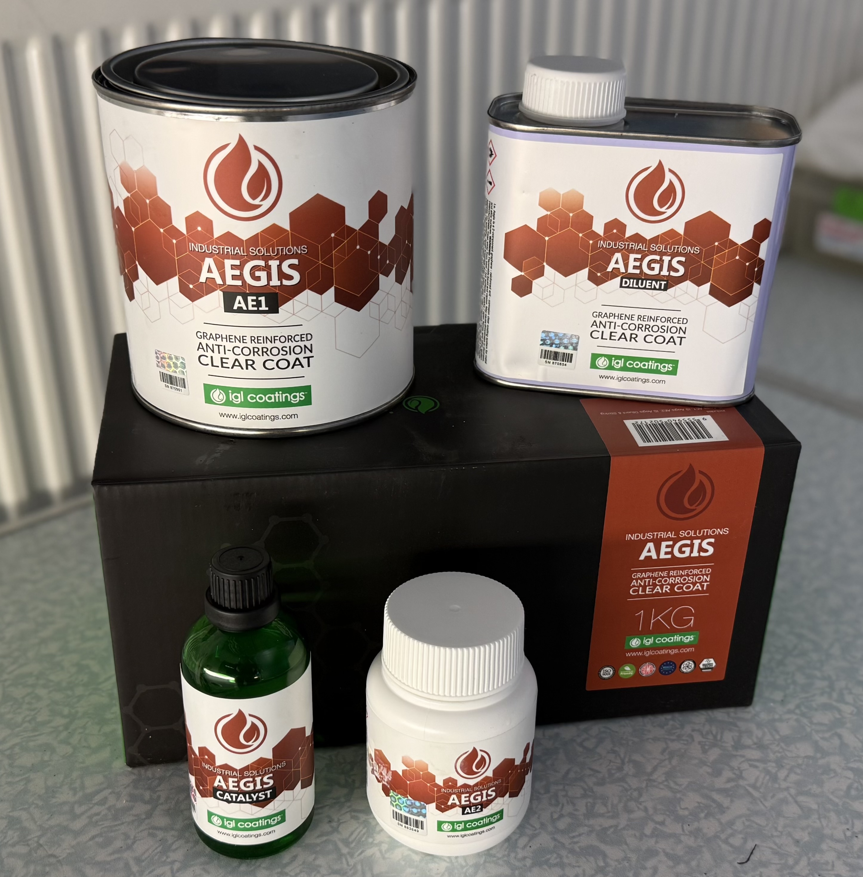 IGL Aegis anti-corrosion coating products — AE1, Catalyst, Diluent